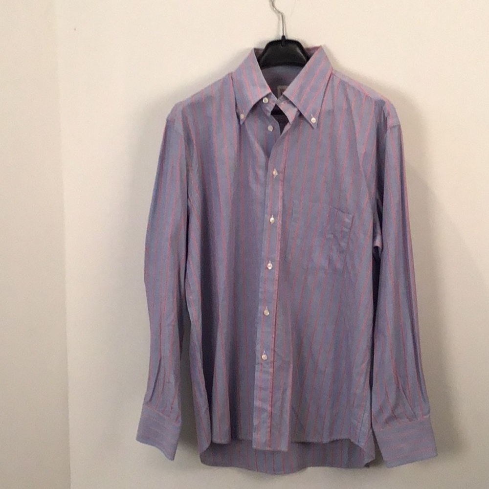 Gianfranco Ferre Studio size 42 striped shirt. Blue and red.